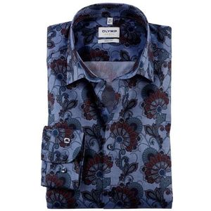 Overhemden - Rookblauw - Knoopsluiting - Lange Mouwen - Modieuze Print
