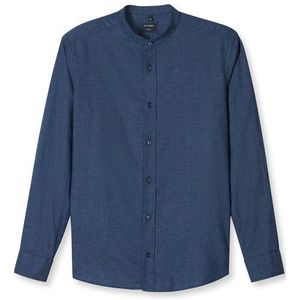 OLYMP Casual Overhemd, regular fit, Opstaande kraag, Marineblauw