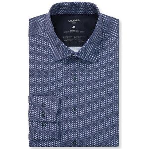 OLYMP Luxor 24/Seven Overhemd, modern fit, New Kent, Marineblauw