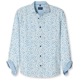 OLYMP Casual Overhemd, regular fit, Kent, Marineblauw