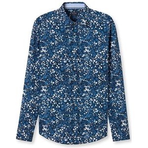 OLYMP Casual Overhemd, regular fit, Kent, Marineblauw