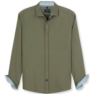 OLYMP Casual Overhemd, regular fit, Kent, Olijfgroen