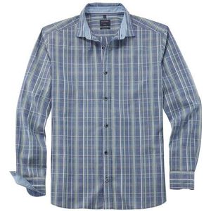 OLYMP Casual Overhemd, regular fit, Kent, Blauw