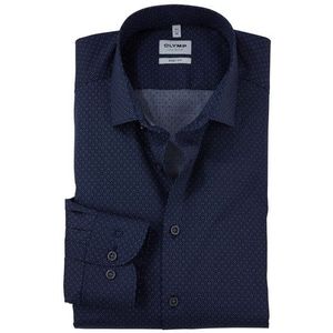 OLYMP Level Five Overhemd, body fit, Modern Kent, Marineblauw