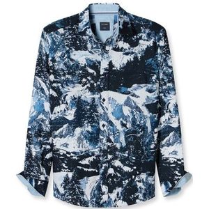 OLYMP Casual Overhemd, regular fit, Kent, Marineblauw