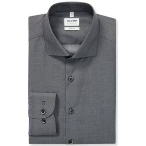 OLYMP Level Five Overhemd, body fit, Royal Kent, Zilvergrijs