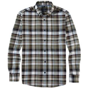 OLYMP Casual Overhemd, regular fit, Button-down, Olijfgroen