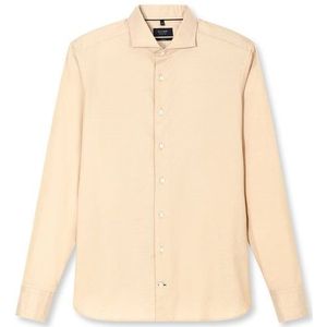 OLYMP SIGNATURE Casual Overhemd, tailored fit, Cutaway, Caramel
