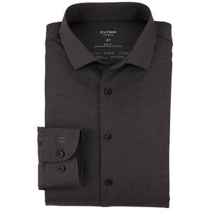 Overhemd - Antraciet - Kentkraag - Lange Mouwen - Fijne Structuur