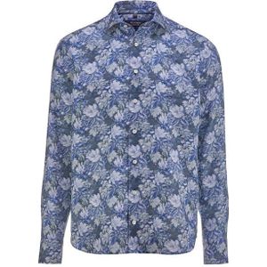 OLYMP SIGNATURE Casual Overhemd, tailored fit, Kent, Grijsgroen