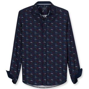 OLYMP Casual Overhemd, regular fit, Kent, Marineblauw