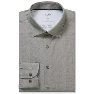 OLYMP Level Five 24/Seven Overhemd, body fit, New York Kent, Grijsgroen