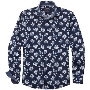 OLYMP Casual Overhemd, regular fit, Kent, Marineblauw