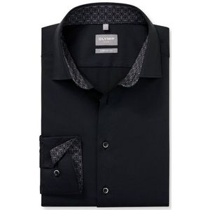 OLYMP Luxor Overhemd, comfort fit, New Kent, Zwart