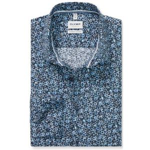 OLYMP Level Five garment washed Overhemd, body fit, Kent, Marineblauw