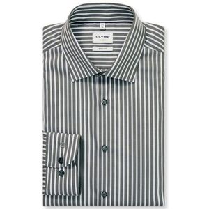 OLYMP Level Five Overhemd, body fit, New York Kent, Grijsgroen