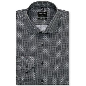 OLYMP No. Six Overhemd, super slim, Royal Kent, Zwart