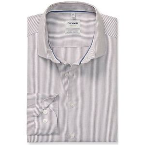 OLYMP Level Five garment washed Overhemd, body fit, Kent, Bruin