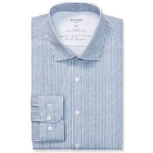 OLYMP - No. Six 24/Seven - Overhemd - Marineblauw - Super Slim Fit - Modern Kent