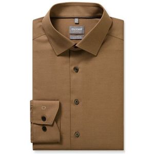 OLYMP Luxor 24/Seven Overhemd, comfort fit, New Kent, Bruin
