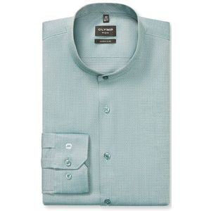 OLYMP No. Six Overhemd, super slim, Opstaande kraag, Groen