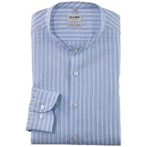 OLYMP Level Five garment washed Overhemd, body fit, Opstaande kraag, Bleu
