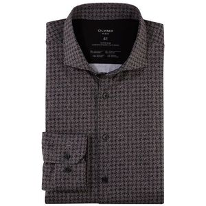OLYMP - No. Six 24/Seven - Overhemd - Antraciet - Super Slim