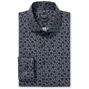 OLYMP No. Six Overhemd, super slim, Royal Kent, Antraciet