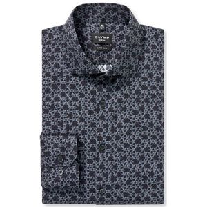 OLYMP No. Six Overhemd, super slim, Royal Kent, Antraciet