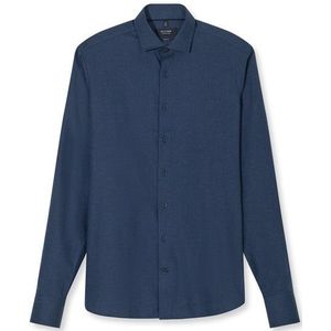 OLYMP SIGNATURE Casual Overhemd, tailored fit, Kent, Nachtblauw