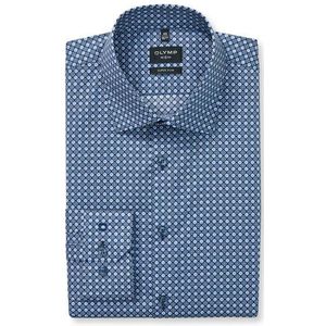 OLYMP No. Six Overhemd, super slim, New York Kent, Rookblauw