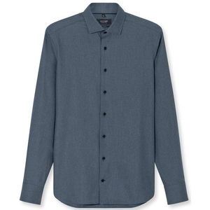 OLYMP SIGNATURE Casual Overhemd, tailored fit, Kent, Antraciet