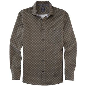 OLYMP Casual Overhemd, regular fit, Kent, Olijfgroen