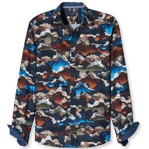 OLYMP Casual Overhemd, regular fit, Kent, Marineblauw