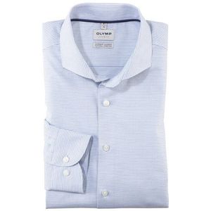 OLYMP Level Five garment washed Overhemd, body fit, Cutaway, Bleu