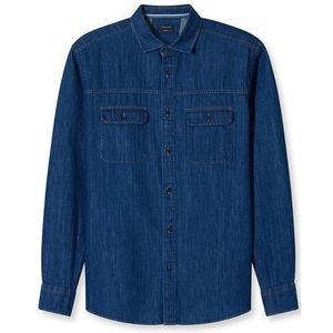 OLYMP Casual Overhemd, regular fit, Kent, Blauw