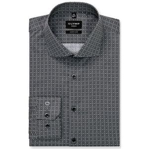 OLYMP No. Six Overhemd, super slim, Royal Kent, Zwart
