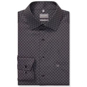 OLYMP Luxor Overhemd, comfort fit, New Kent, Zilvergrijs