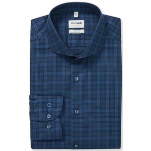 OLYMP Level Five Overhemd, body fit, Cutaway, Rookblauw