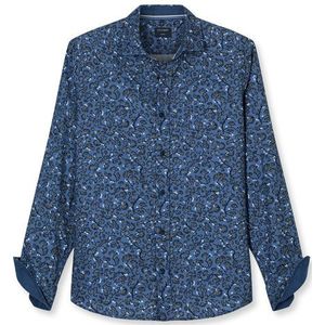 OLYMP Casual Overhemd, regular fit, Kent, Marineblauw
