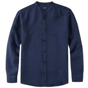 OLYMP Casual Overhemd, regular fit, Opstaande kraag, Marineblauw