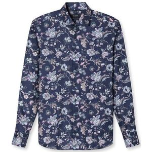 OLYMP SIGNATURE Casual Overhemd, tailored fit, Kent, Nachtblauw