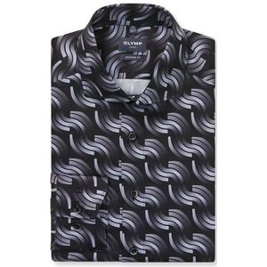 OLYMP Luxor Overhemd, modern fit, Royal Kent, Zwart