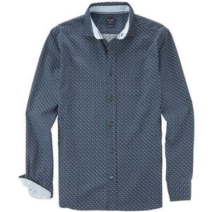 OLYMP Casual Overhemd, regular fit, Kent, Marineblauw