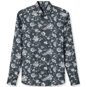 OLYMP SIGNATURE Casual Overhemd, tailored fit, Kent, Grijsgroen