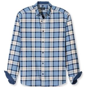 OLYMP - Casual Overhemd - Blauw - Regular Fit - Button-down