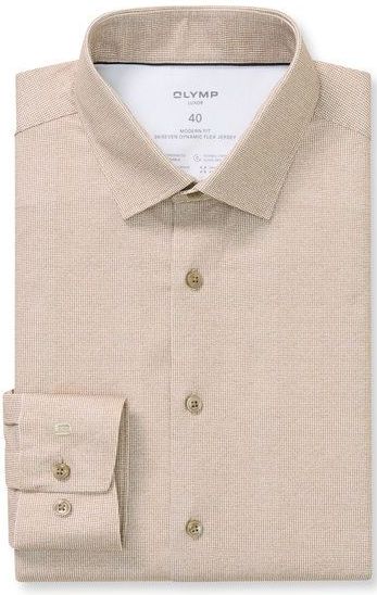 OLYMP Luxor 24/Seven Overhemd, modern fit, New Kent, Nougat