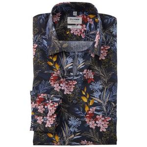 OLYMP Level Five Overhemd, body fit, New York Kent, Marineblauw