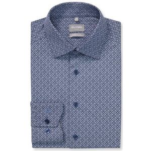 OLYMP - Luxor 24/Seven - Overhemd - Marineblauw - Comfort Fit