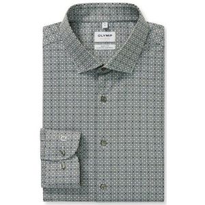 OLYMP Level Five 24/Seven Overhemd, body fit, Modern Kent, Grijsgroen